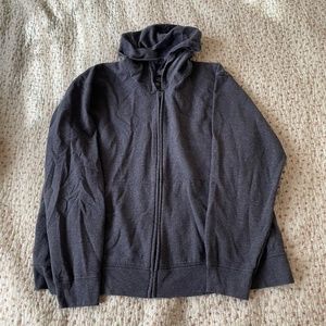Womens' XXL Washed Dark Navy Blue Gray Zip-Up Jacket